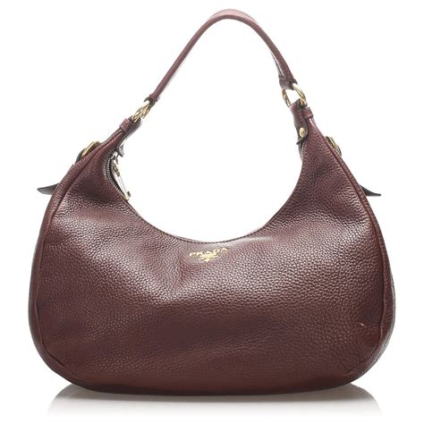 tan leather hobo bag with bow prada|prada designer hobo purses.